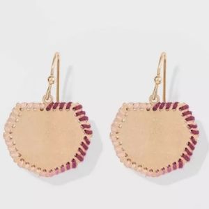 Woven Geo Shape Drop Earrings